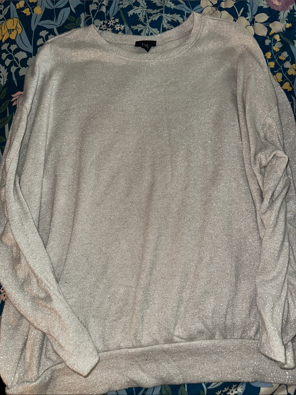 Torrid Sliver Sparkle Cinched Sleeve Sweater 1X